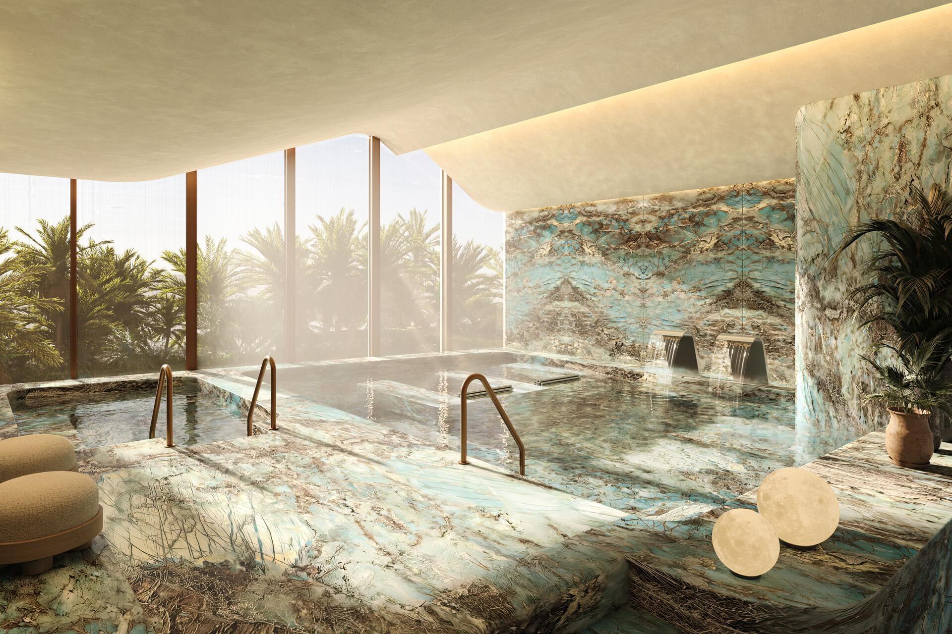 Hydrotherapy and massage pool at Six Senses Residences Dubai Marina